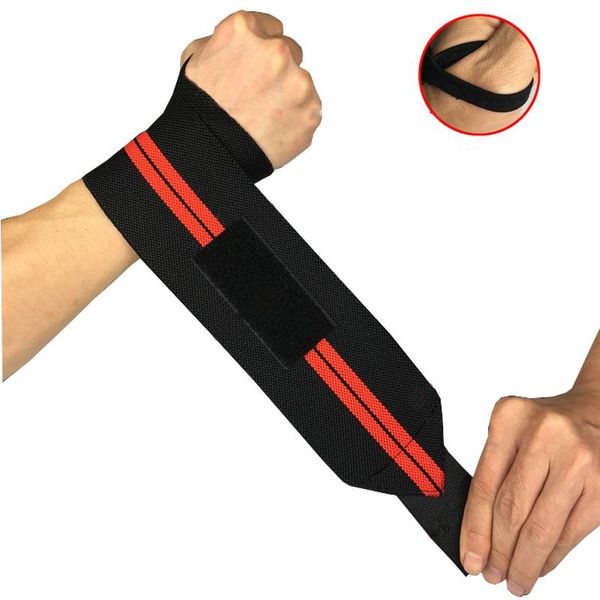 

wrist support 1pc adjustable wristband elastic wraps bandages for weightlifting power lifting breathable, Black;red