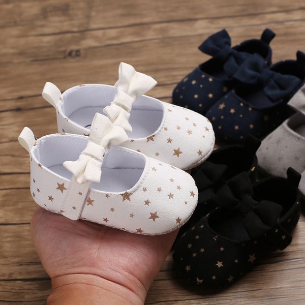 

newborn girl first walkers baby girl star toddler shoes bottom breathable infant princess lovely for baby boy, Black;red