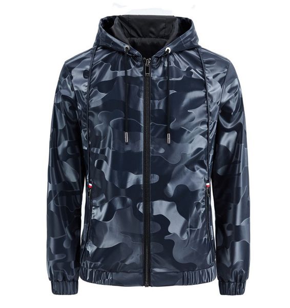 

men's spring designer fashoin style camouflage hooded long sleeve thin jackets casual mens clothing, Black;brown