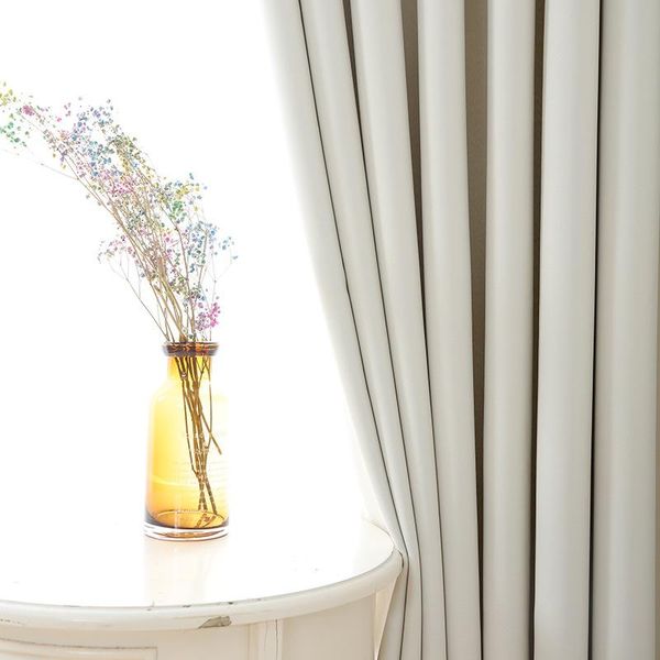 

curtain & drapes beige blackout blinds for living room solid thermal insulated window treatment bedroom custom