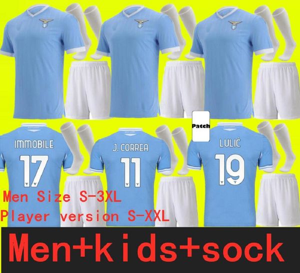 

size s-3xl 21 22 lazio home soccer jerseys property j.correa lazzari 2021 2022 away third jerseys lulic sergej luis alberto football men + k, Black;yellow