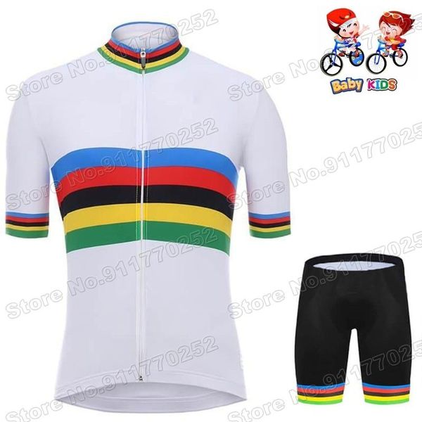 

world kids cycling jersey set white boys girls clothing road bike shirts suit mtb maillot ropa ciclismo racing sets, Black;blue