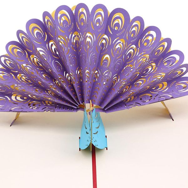 

greeting cards peacock 3d up birthday with envelope sticker laser cut invitation animal card postcards gift box