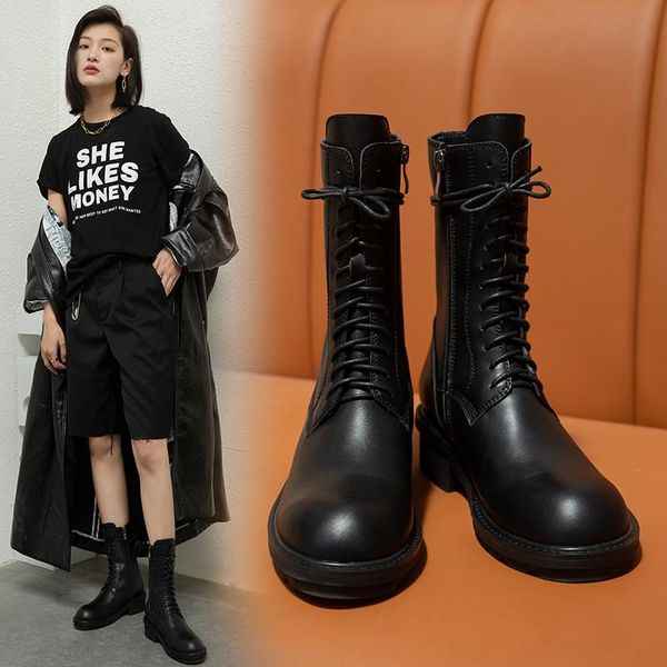 

boots 2021 winter high-end handmade custom thick-soled, Black