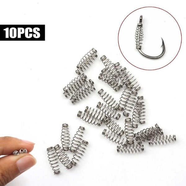 

100pcs fishing hook bait feeder spring stainless steel fishbait pesca iscas tackle tool accessories s/m/l hooks