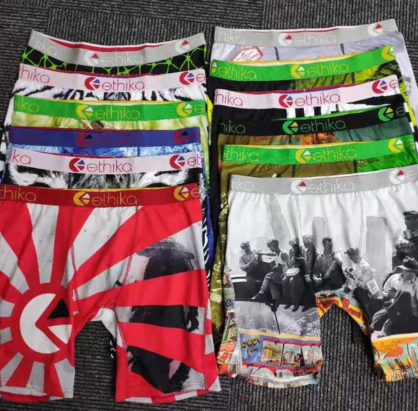 

21promotionrandom styles ethika men's boxer underwear sports hiphop rock excise underwear skateboard street quick dry mix color, Black;white