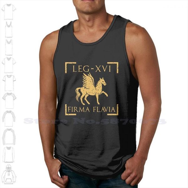 

legio xvi flavia firma pegasus emblem legion black white sleeveless tank men women vexillum roma ancient roman, White;black
