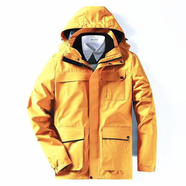 

women's trench coats 2021 winter fashion more pockets 3in1 waterproof jacket with white feather filled liner warm windproof parka qauli, Tan;black