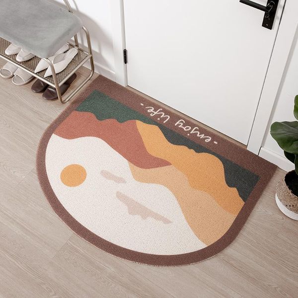 

half-round door mats outdoor antiwear pvc waterproof ant-slip bathroom rugs and carpets rainbow printed hallway entrance doormat