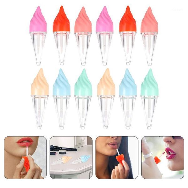 

storage bottles & jars 12pcs ice cream shape diy lip gloss tube adorable lipstick