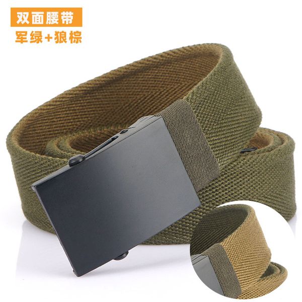 

durable fashion the felt 2021 black rod metal buckle men's canvas plain woven belt, Black;brown