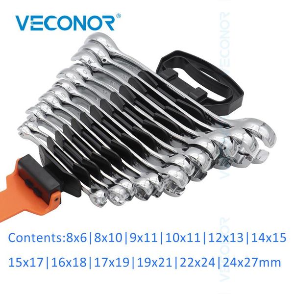 

12pcs oil pipe flare nut wrench key set tools of spanner mirror polished brake wrenches tool with rack for repairing hand