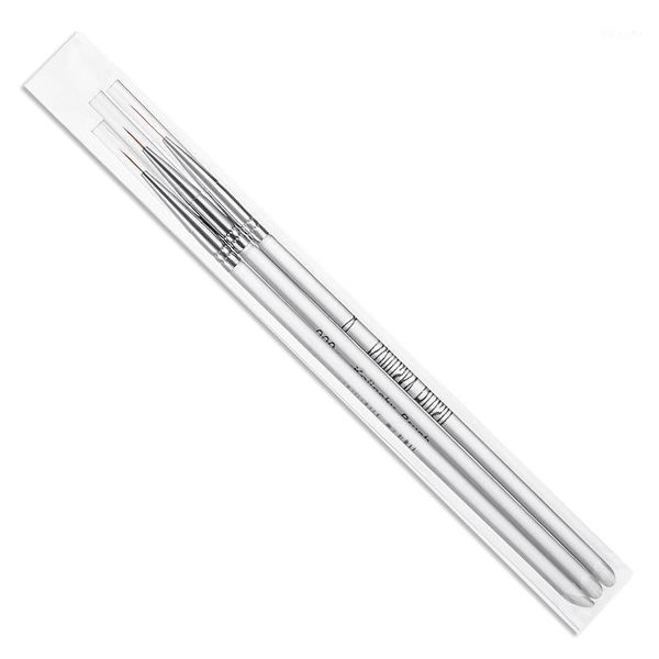

3pcs/set gel drawing painting nail liner brush transparent acrylic handle art brushes for manicure tool set1, Yellow