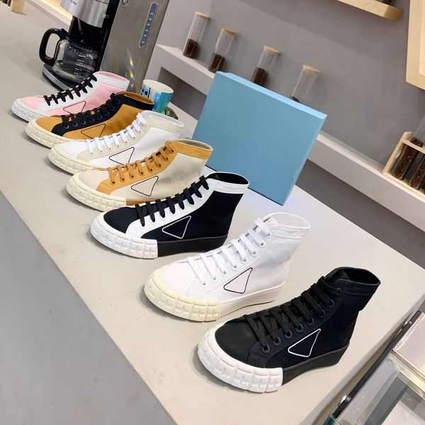 

2021 wheel cassetta casual shoes women designer sneakers canvas stitching stylist shoe all-match trainers with box q-44, Black