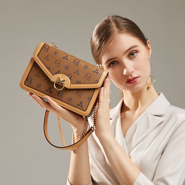 

2021 women's single shoulder niche design fashion texture messenger small square bag