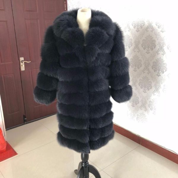 

women's fur & faux brand coat fashion lady warm natural big collar detachable, Black