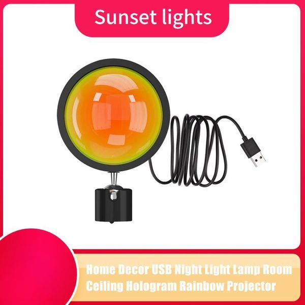 

rainbow dusk projector led night light pography lamp for bedroom bar coffee store wall decoration lighting home spotlights