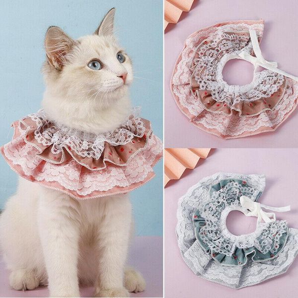 

cat costumes fashion pet bandana costume dog lace apparel triangle scarf collar princess style adjustable floral neckline saliva towel