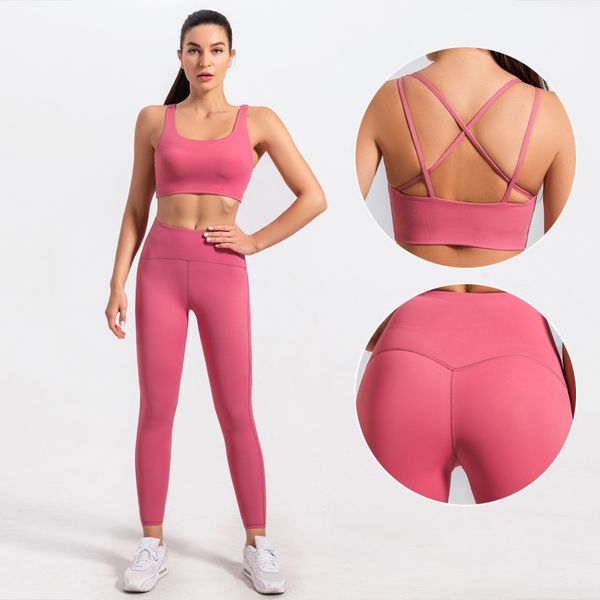 

and winter 2021 fitness autumn women's fast running yoga suit high waist hip leggings shockproof bra, Gray
