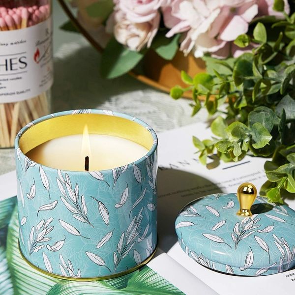 

aromatherapy candle (sage scent) nordic color sleep aid home bedroom lasting fragrance niche home romantic sentiment