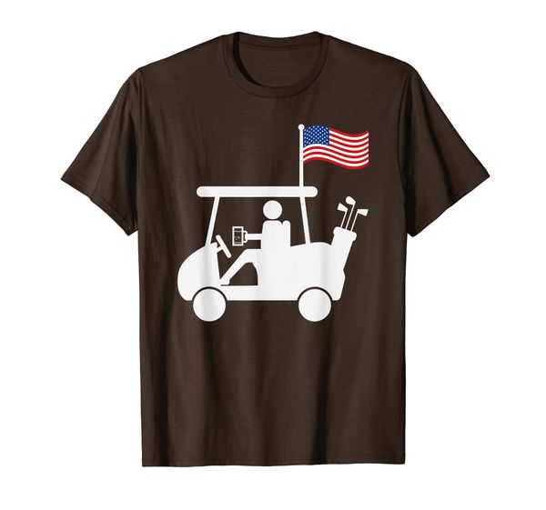 

american golfer beer lover stroke play golf cart gift idea t-shirt, White;black