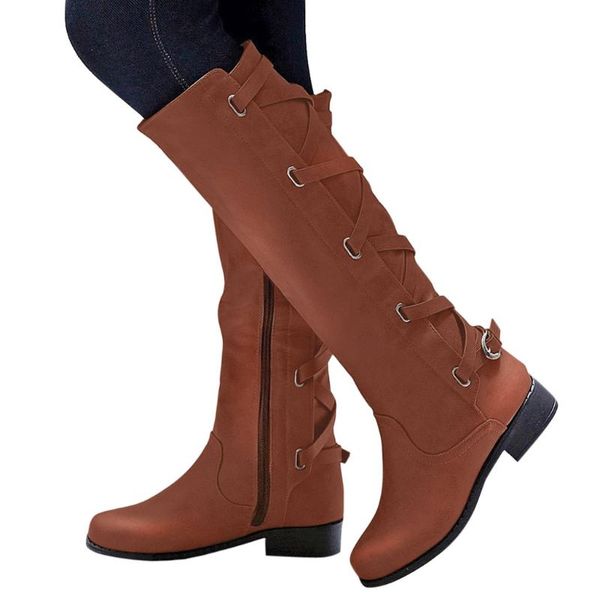 

boots fashion shoes for women 2021 winter cross strap long snow knee high denim warm, Black