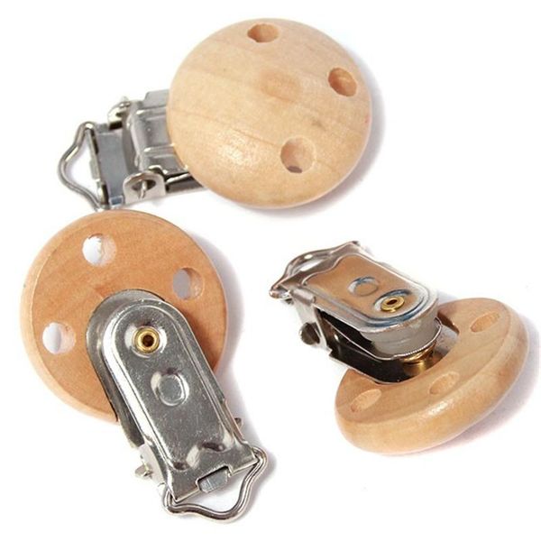 

pacifiers# 5pcs baby pacifier clips metal wooden holder infant nipple dummy clip beads soother teether feeding care