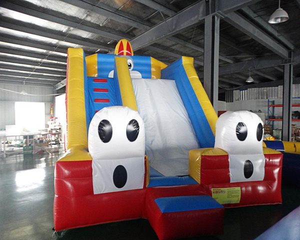 

little white slide inflatable land for fun outdoor games & activities