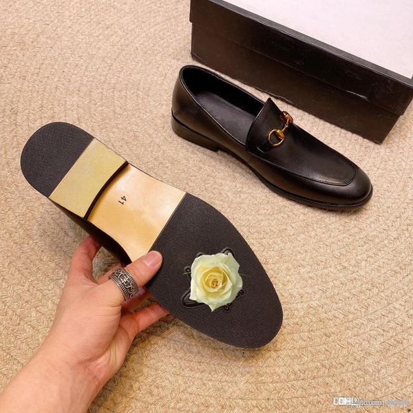 

l5 21ss new big size 38-45 oxfords leather men shoes fashion casual slip on formal business wedding dress shoes drop shipping 33, Black
