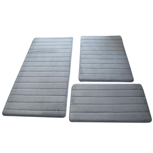 

bath mats 3pcs/set non slip solid floor rug door home shower pad thicken bedroom carpet mat coral fleece decoration soft living room