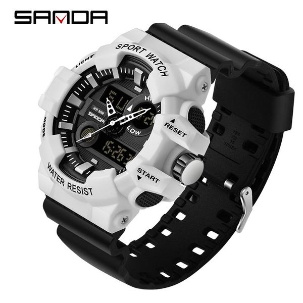 

wristwatches brand sanda fashion watch men's led digital g outdoor multi-function waterproof sports relojes hombre, Slivery;brown