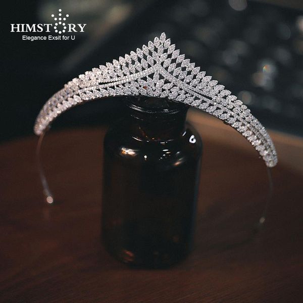 

hair clips & barrettes himstory 3a cubic zirconia european royal princess wedding bridal tiaras and crowns cz party prom jewelry headband, Golden;silver