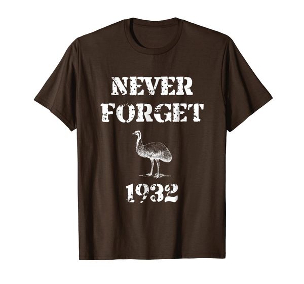 

emu war 1932 never forget t-shirt, White;black