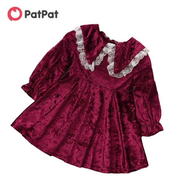

baby / toddler vintage lace red velet long-sleeve dress 210528, Red;yellow