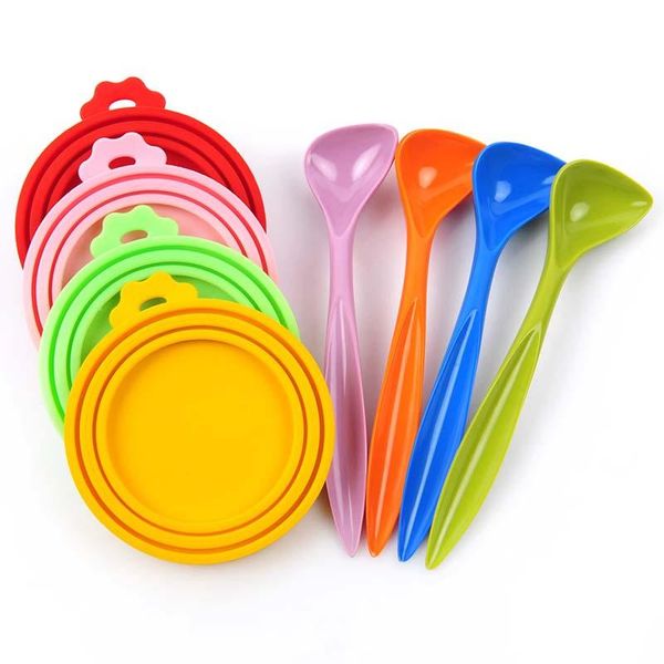 

dog apparel food snack sealed cap and spoon set silicone pet supplies lid accessories cats products for pets