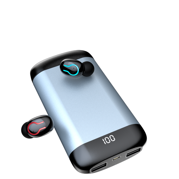 

wireless earbuds v5.0 earphones 6000mah power bank q66 headphones waterproof cell phone