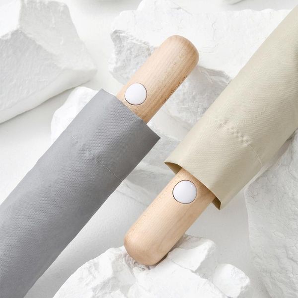 

umbrellas japanese style big umbrella rain women automatic men gift simple designer wooden handle 8k windproof paraguas
