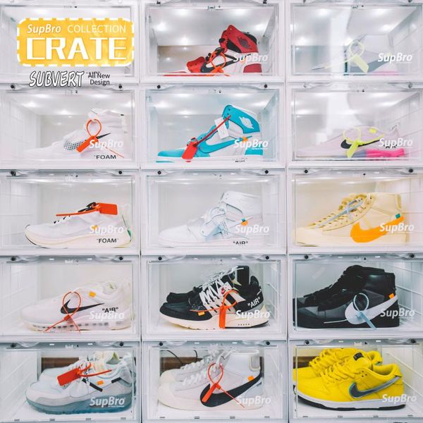 

clothing & wardrobe storage supbro lit collection crate led voice control shoe box acrylic transparent sneaker organizer combination ov