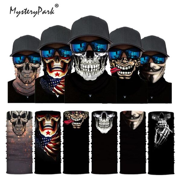 

cycling caps & masks mysterypark 3d printed balaclava bandana seamless tube ring neck warmer face cover head scarf half motorcycle mask, Black
