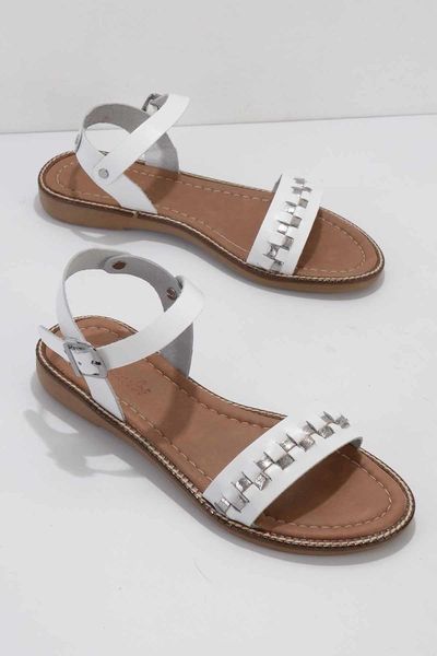 

sandals white platinum genuine leather female k05826001603, Black