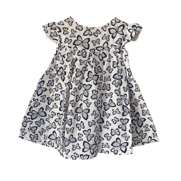 

girl's dresses 0-2 year baby girls' dress ruffle sleeve blue butterfly pattern printed summer clothes infant toddler girls clothin, Red;yellow