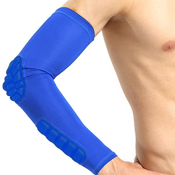 

sports honeycomb pad crashproof arm guard basketball sleeve elbow support brace wrap & knee pads, Black;gray