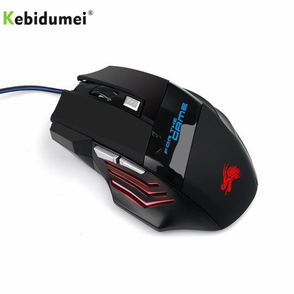 

kebidumei 5500 dpi wired gaming mouse 7 button 6 led optical usb computer gamer mice game silent mause for pc