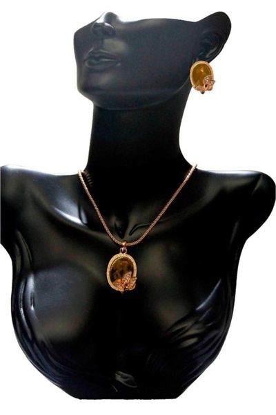 

earrings & necklace women's fashion jewelry ottoman motivated stone sets, Silver