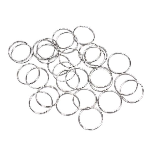 

keychains 50/100pcs 25mm split rings key ring findings durable diy making keychain clip holders, Silver