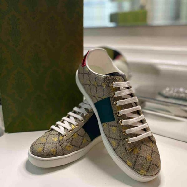 

women shoes snake bee embroidered ace leather sneaker low -leather trainers white rubber bottom crystal stripes pattern ca yemianbu, Black