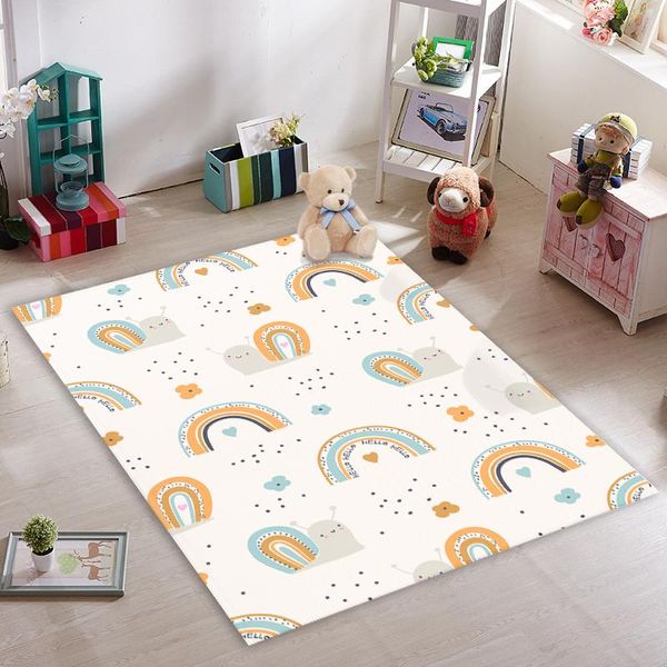 

carpets carnival colorful rainbows and cute snails kids room rug