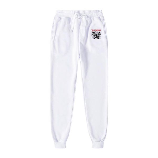 

men's pants selling knitted high waist printed ankle length sports women white streetwear trousers autumn and winter fashion, Black
