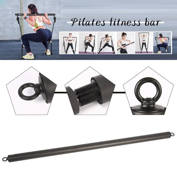 

pilates bar portable exercise stick black metal yoga for weight training muscle toning resistance bands