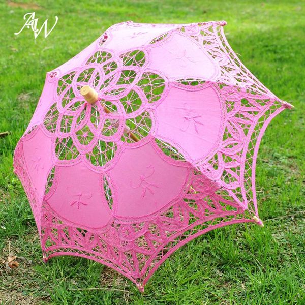 

other accessories aw 21" kids handmade battenburg lace cotton parasol umbrella bridal wedding decor, White